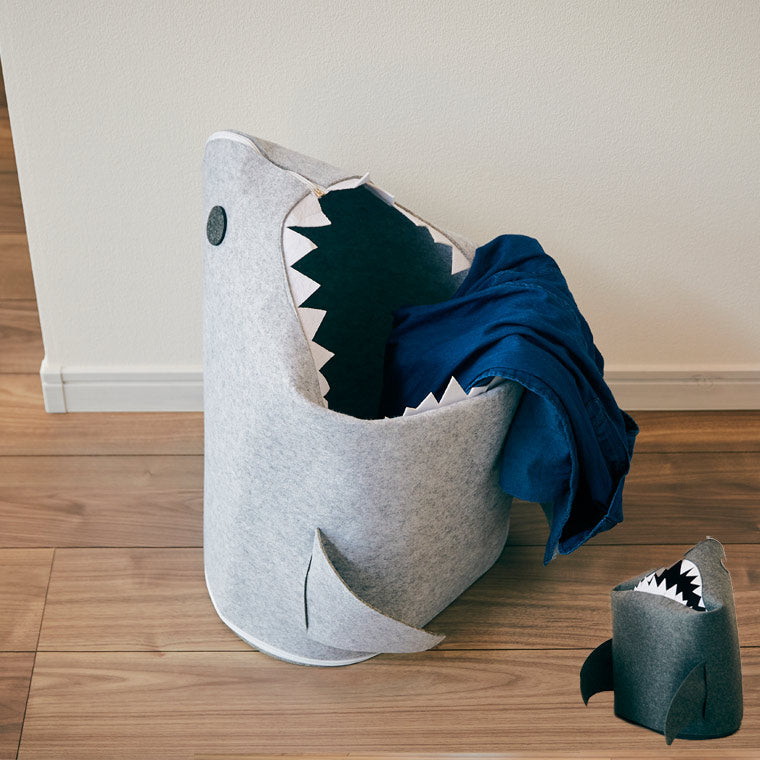 男女兼用 ランドリーバスケット「shark（シャーク）」折りたたみフェルト ランドリーネット