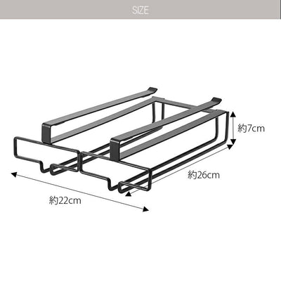 戸棚下ワイングラスハンガーダブル「タワー（tower）」