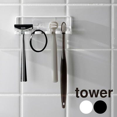 歯ブラシスタンド「tower」フィルムフック歯ブラシホルダー5連