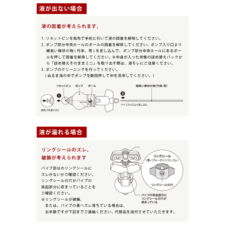 詰め替えそのまま／ポンプ（詰め替えパック装着口パーツ）