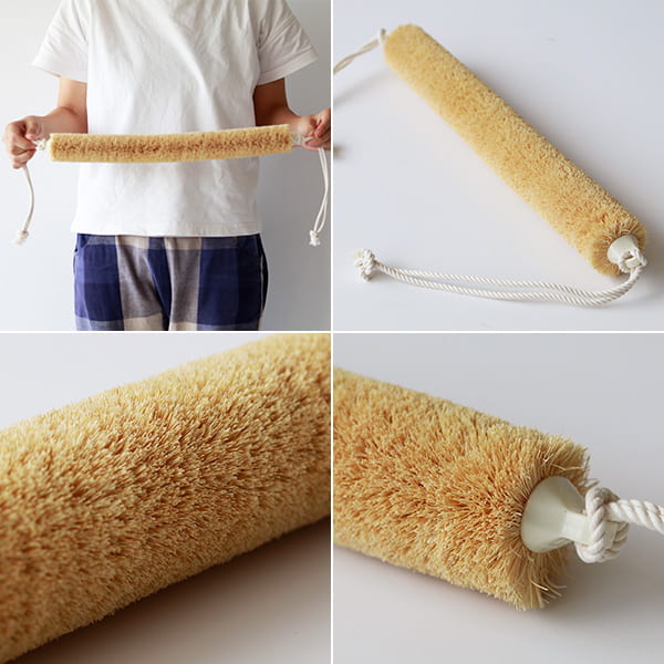 亀の子たわしの「棒型ボディたわし」（かたい）／健康たわし（ホワイト