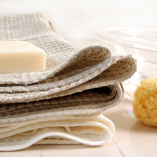 リネンコットンワッフルタオル バスタオル