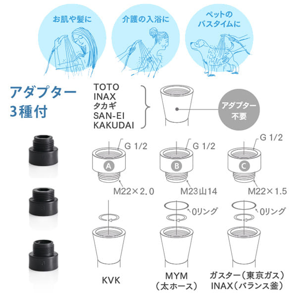 シャワーヘッド マイクロバブル 「ピュアブル2 メタル」 – バスグッズ