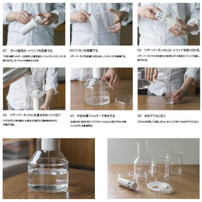 浄水器「クリンスイ（Cleansui）」ガラスポット浄水器（カートリッジ付き）（Glass_Water_Purifier）[JP101-C]