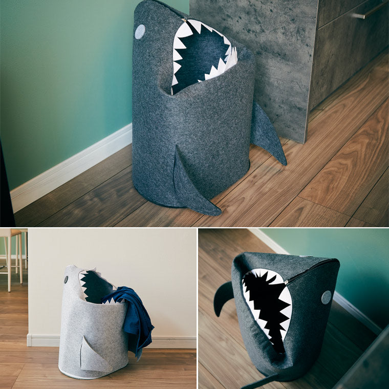 ランドリーバスケット「shark（シャーク）」折りたたみフェルト