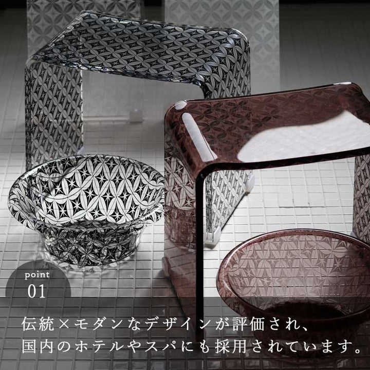 バスリエ バスチェア＆ウォッシュボール“SHIPPOU（七宝） クリア
