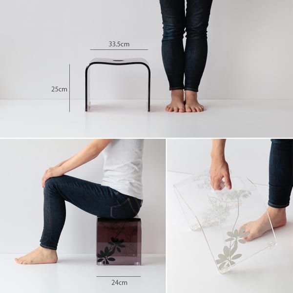 お得◎新品　サリナ　アクリル　バスチェア　Mサイズ　ウォッシュボール　2点 バスチェア アクリル バスチェアー「SARINA（サリナ）」（M）【 風呂